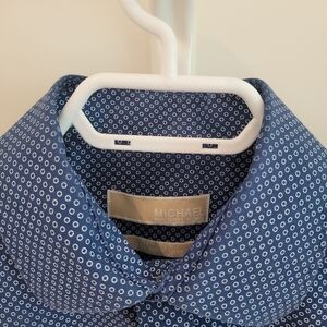 Michael KORS Navy Geometric Men's Shirt 15 1/2